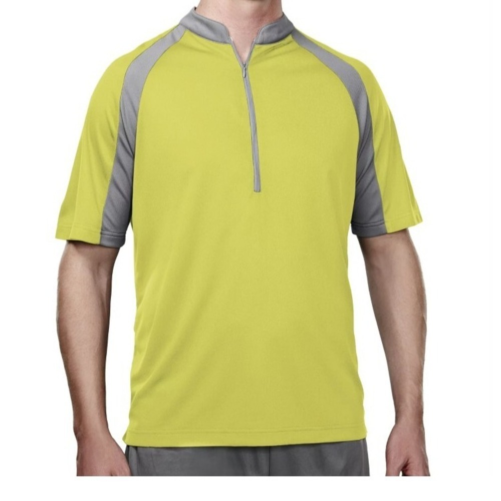Tri Mountain Performance Pullover Shirt Man L Lime Green/ Gray Ultra Cool